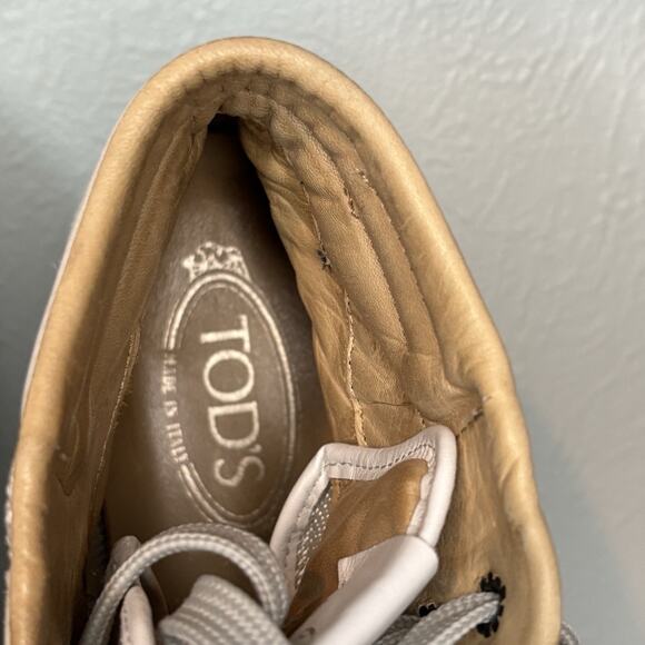 Tod’s high-top sneakers Creamy‎ White Suede Mesh Men’s 6.5 main image 10